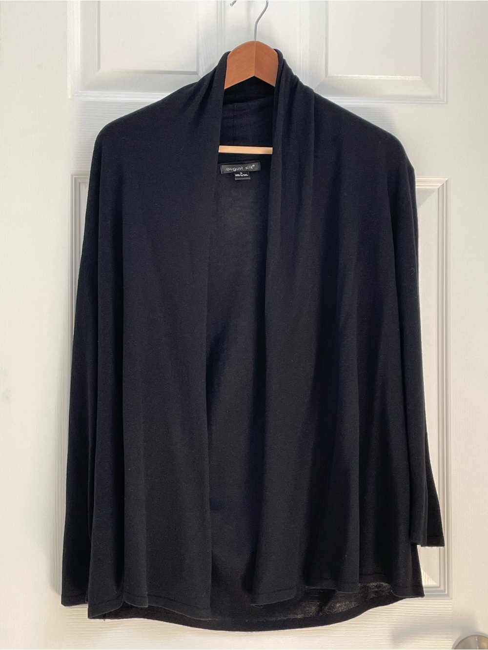 Black Open Front Soft Cardigan
